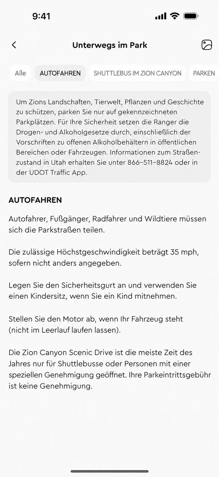 Klare Absätze und Tabellen. Wichtiges schnell finden.